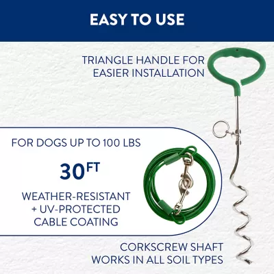 Product Top Paw® Easy Grasp Stake Dog Tie Out