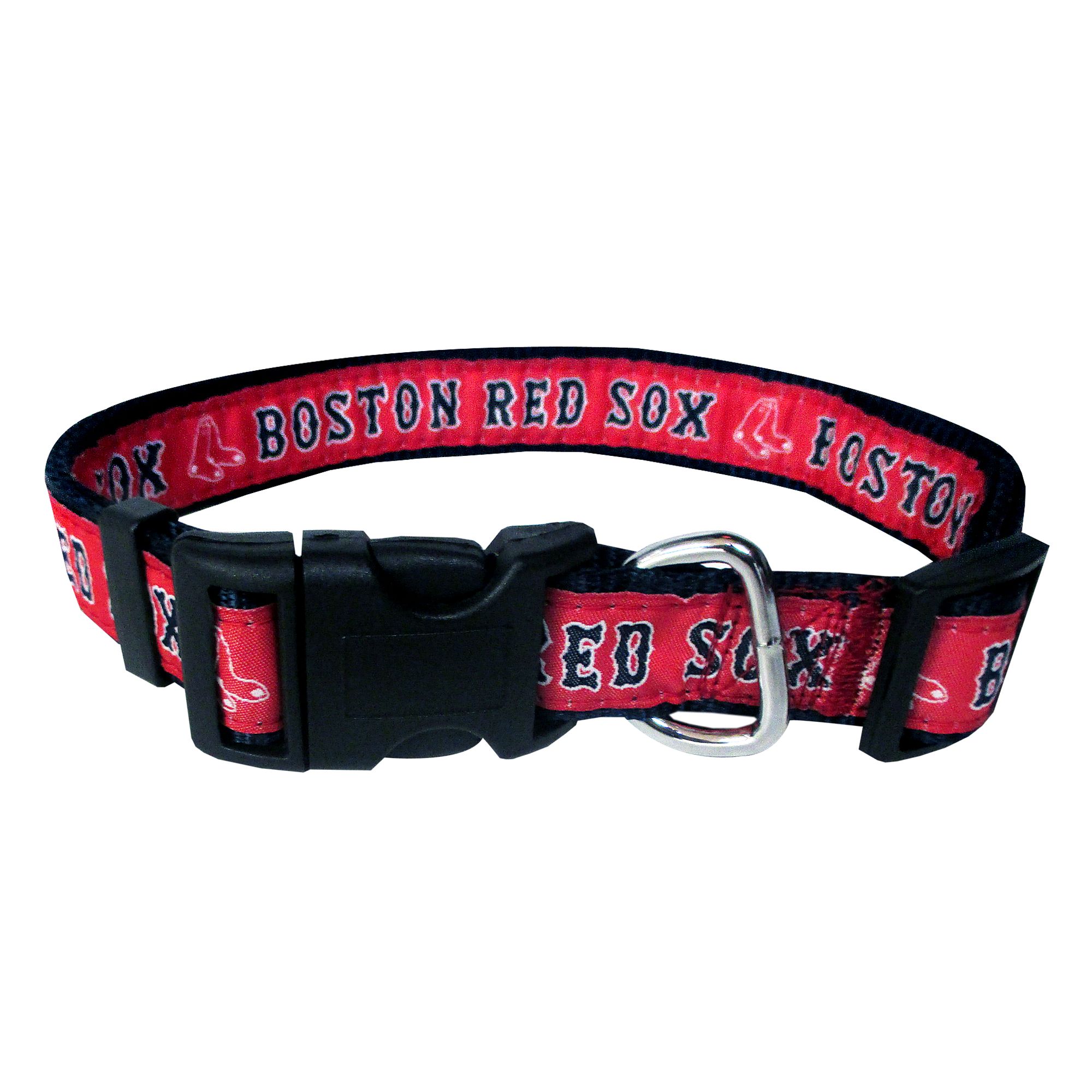 Pets First Boston Red Sox Nylon Collar and Matching Leash for Pets NCAA Official Size Small