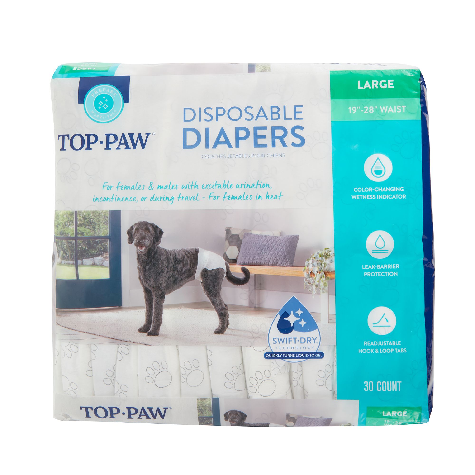 Top Paw® Disposable Dog Diapers - 30 
