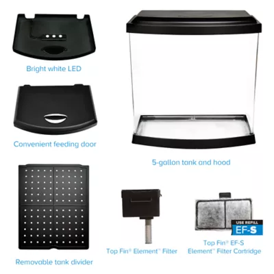 Product Top Fin® Split Bowfront Aquarium - 5 Gallon