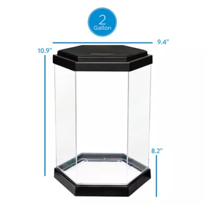 Top Fin Hexagon Aquarium 2 Gallon