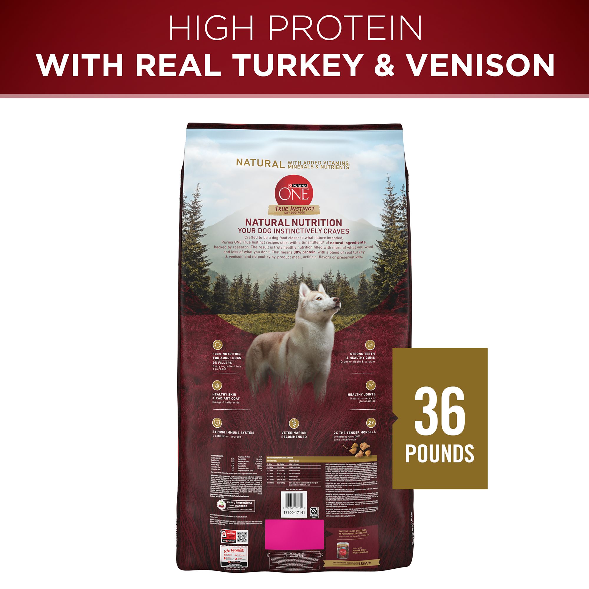 purina one smartblend true instinct natural with real turkey & venison adult dry dog food