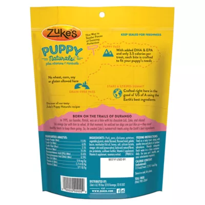 Product Zuke's® Puppy Naturals Puppy Treat - Grain Free, Pork & Bacon