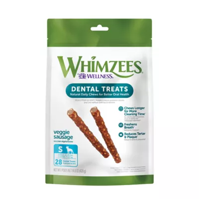 Product WHIMZEES Veggie Sausage Small Dental Dog Treat - Natural