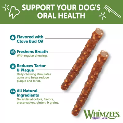 Product WHIMZEES Veggie Sausage Small Dental Dog Treat - Natural