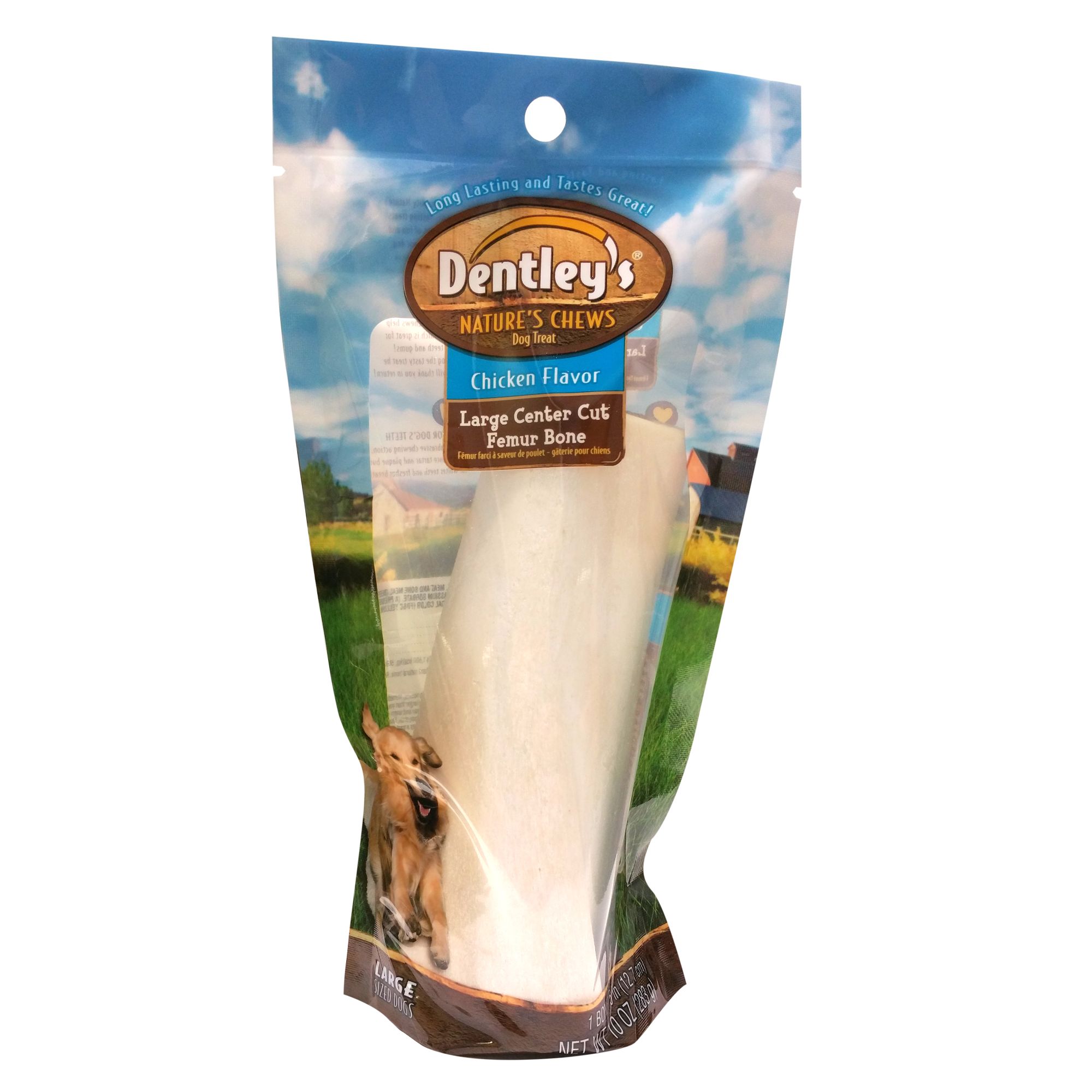 dentley's nature's chews stuffed bone dog treat