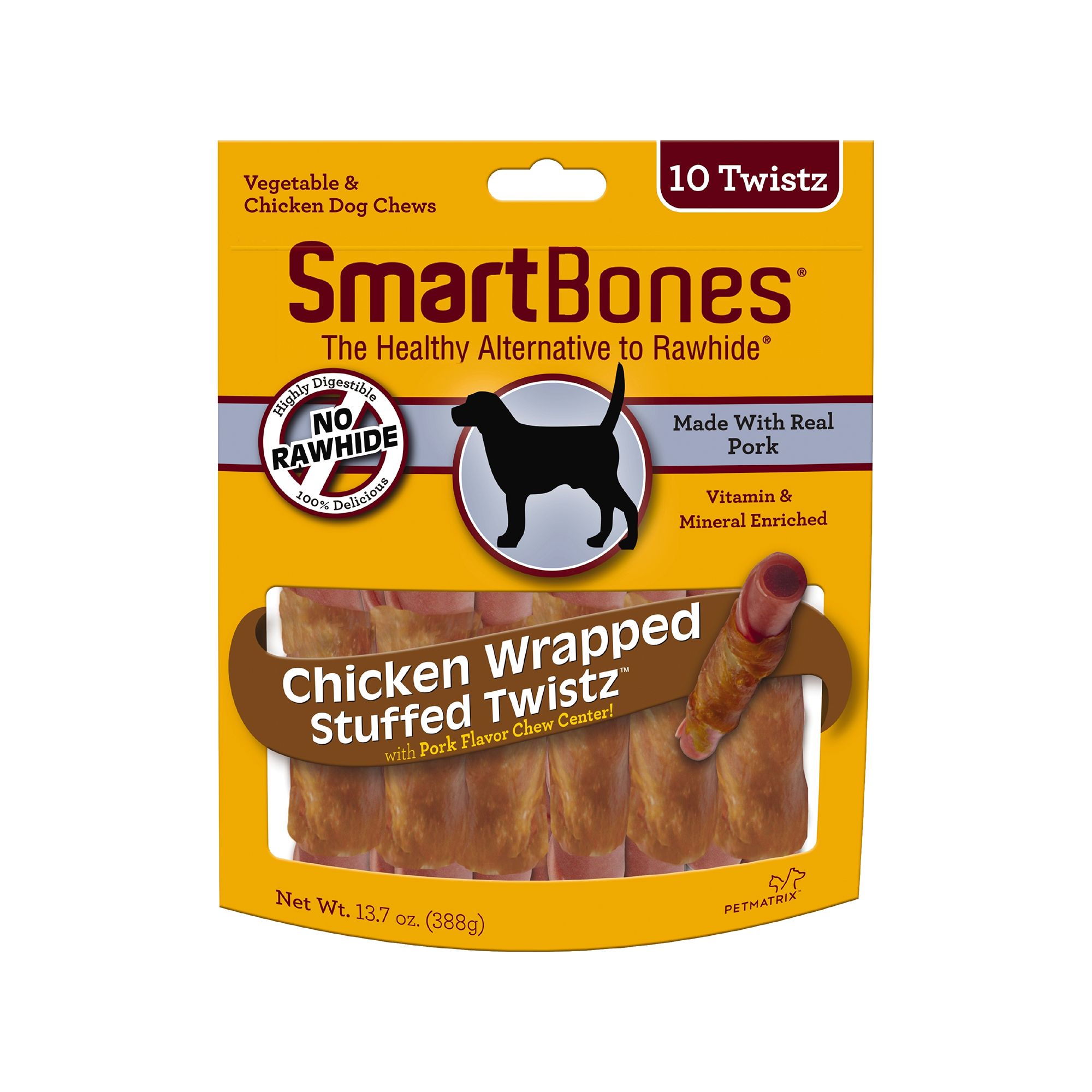 Smartbones® Chicken Wrapped Stuffed Twistz With Pork Dog Treat Dog