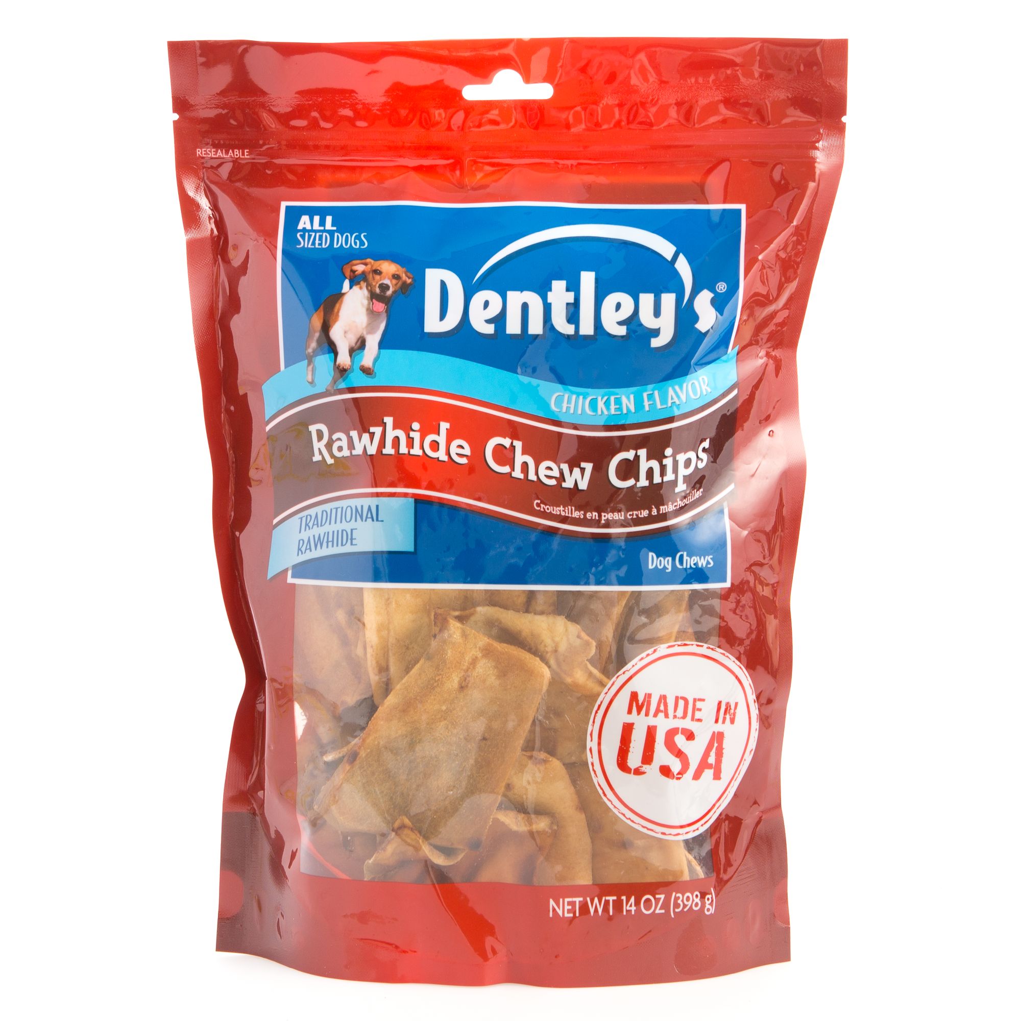 Dentley's® Rawhide Chew Chips Dog Treat Chicken dog Bones & Rawhide