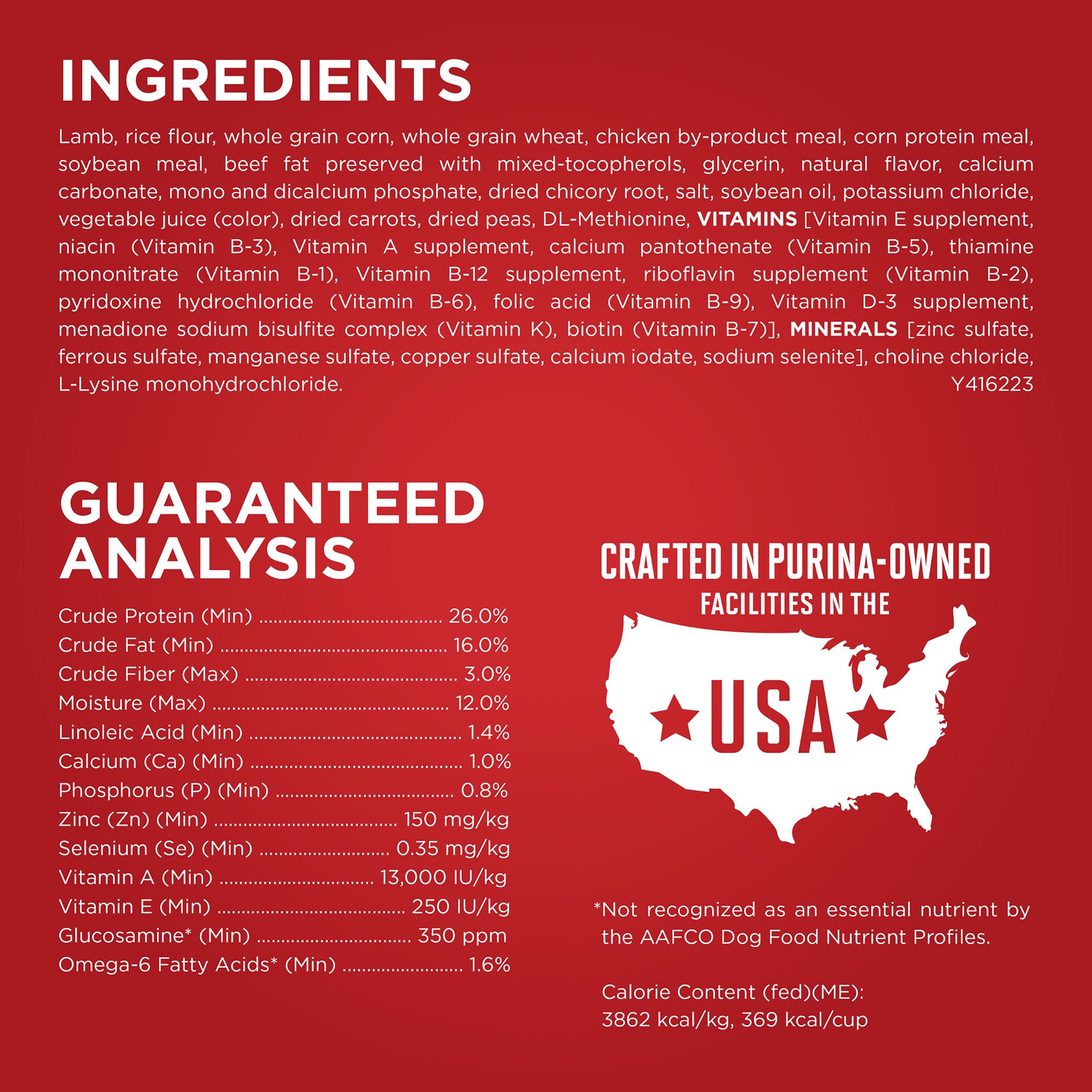 Purina one lamb and rice nutritional information hotsell