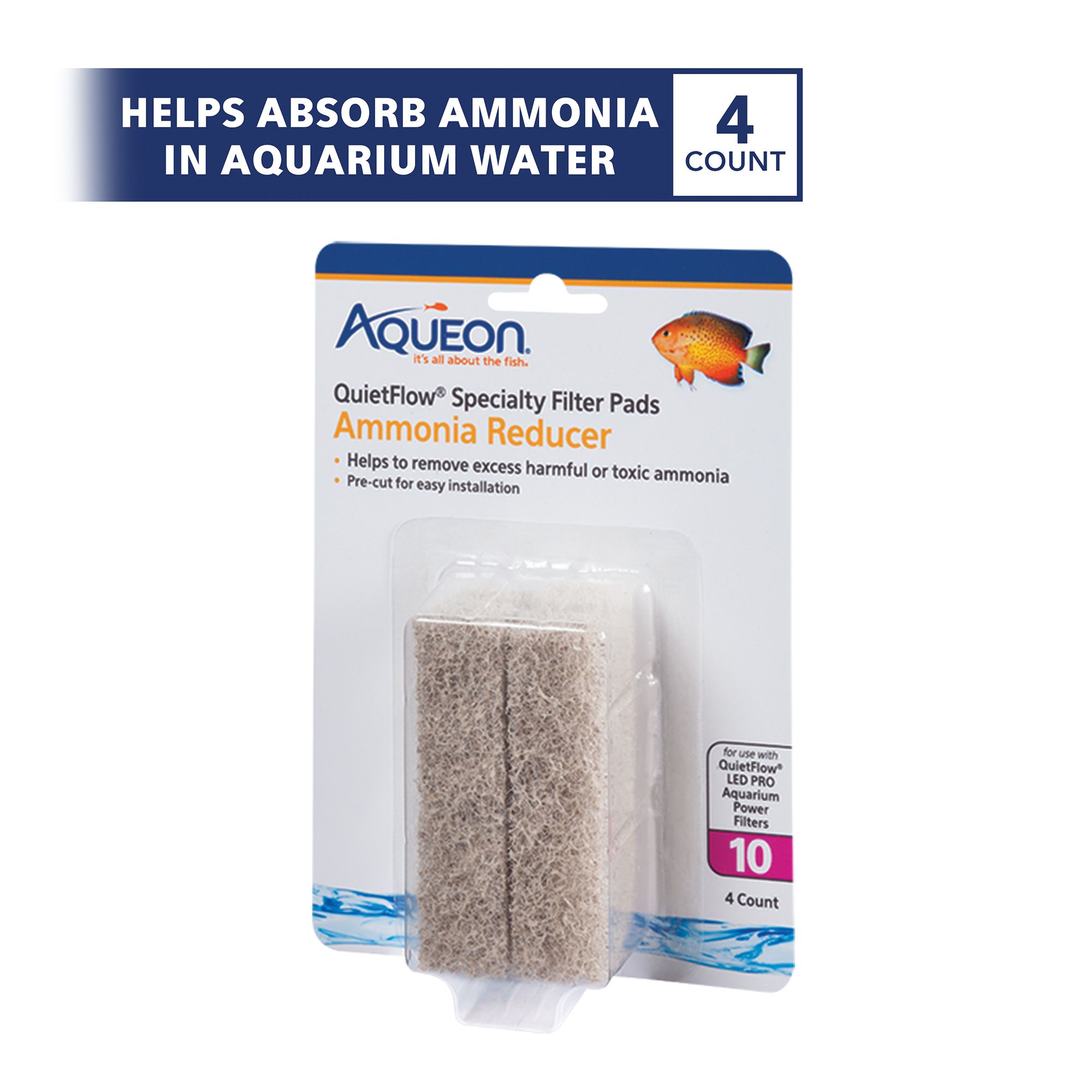 Aqueon® QuietFlow Specialty Ammonia Reducer Filter Pads - Aquarium Filter Media - 4 count - thumbnail 2
