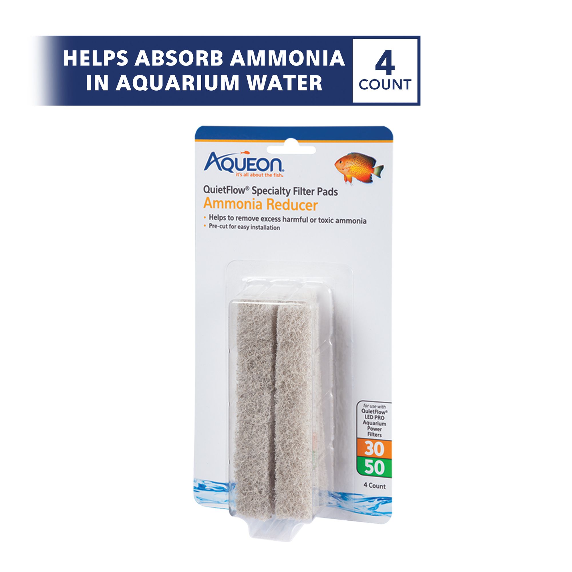 Aqueon® QuietFlow Specialty Ammonia Reducer Filter Pads - Aquarium Filter Media - thumbnail 2