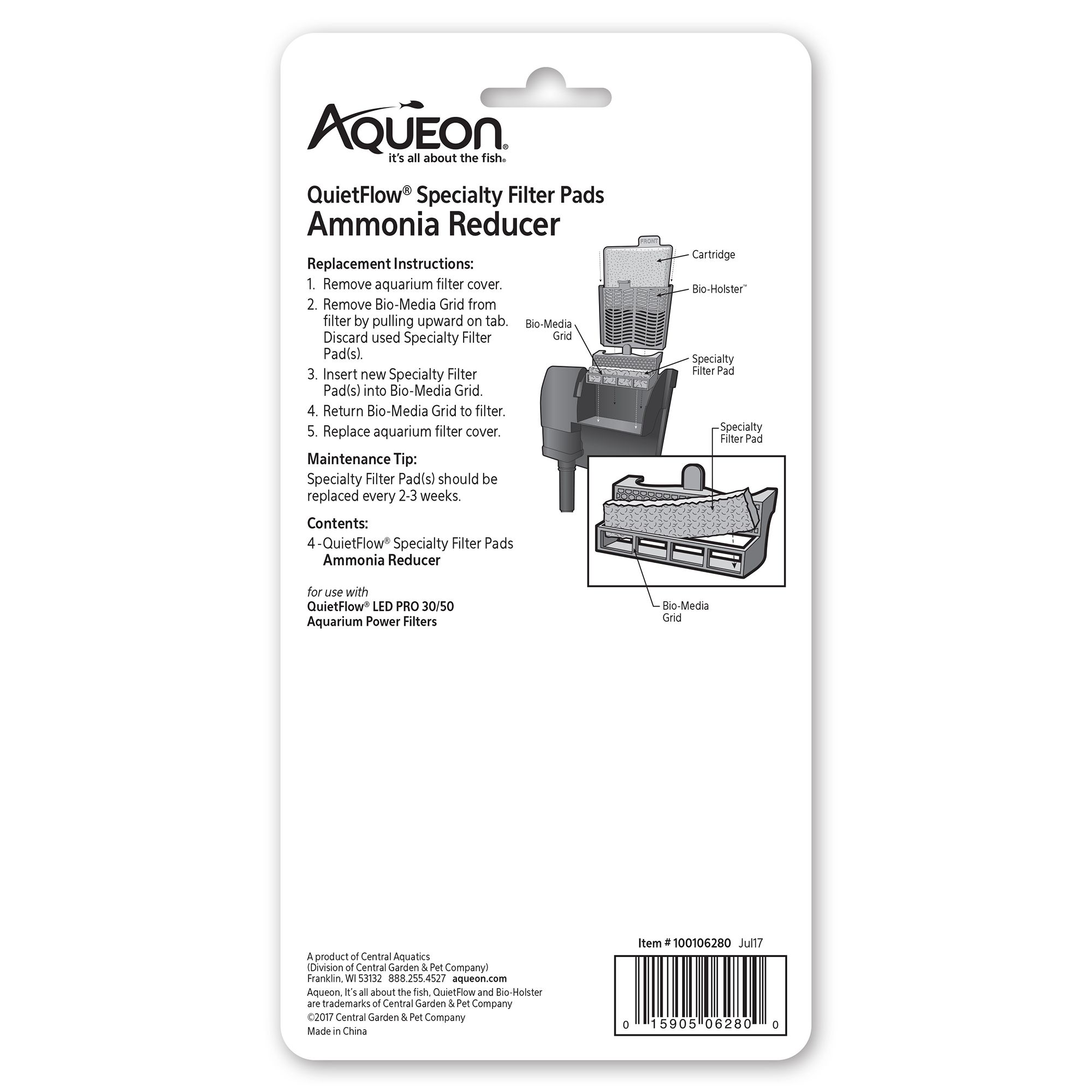 Aqueon® QuietFlow Specialty Ammonia Reducer Filter Pads - Aquarium Filter Media - thumbnail 3
