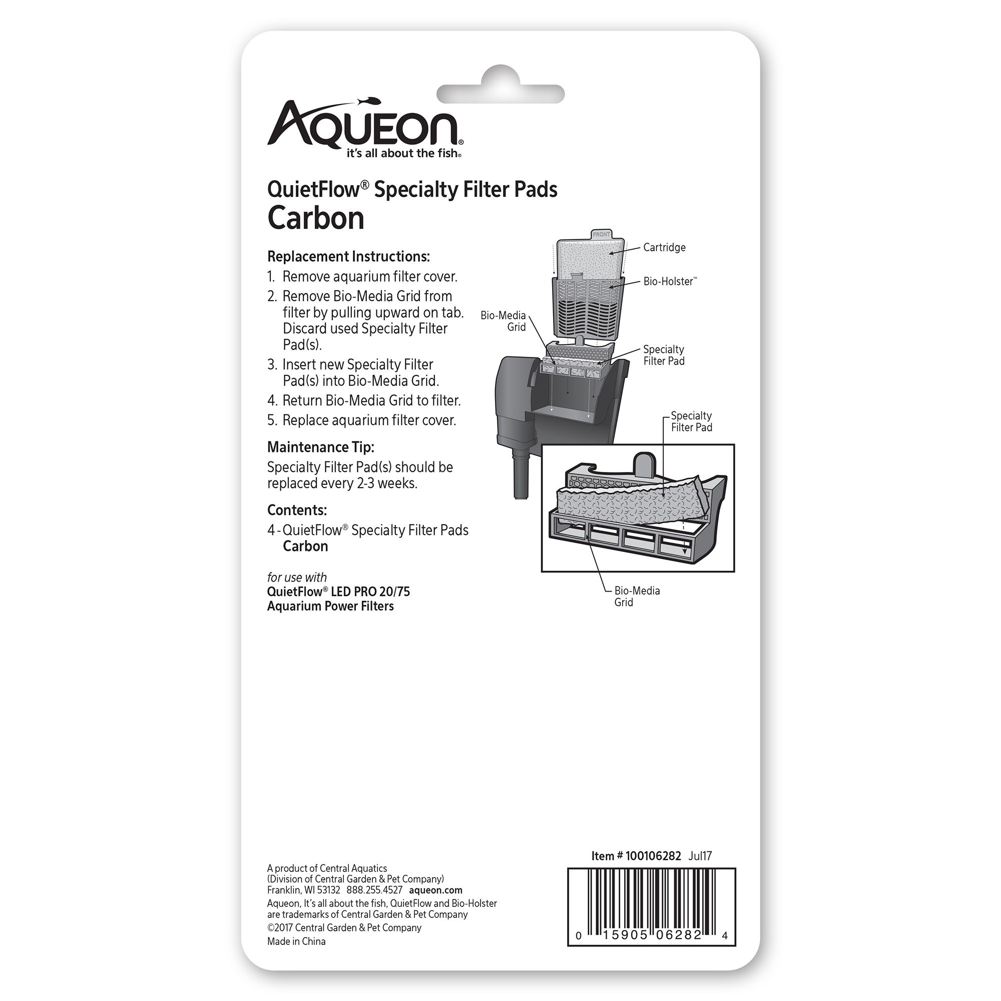 Aqueon® QuietFlow 20/75 Specialty Carbon Filter Pads - Aquarium Filter Media - thumbnail 3