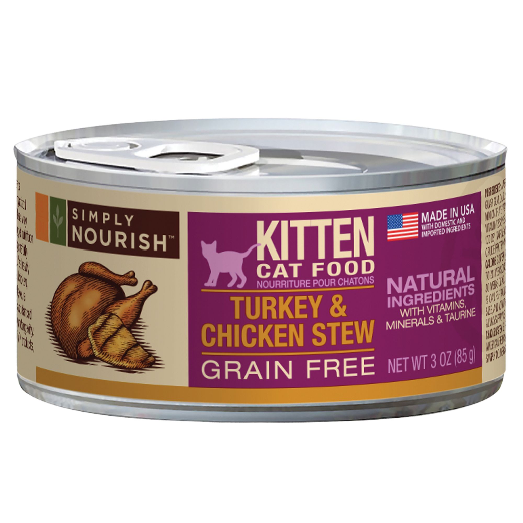 Simply Nourish™ Kitten Food - Natural, Grain Free, Turkey & Chicken ...