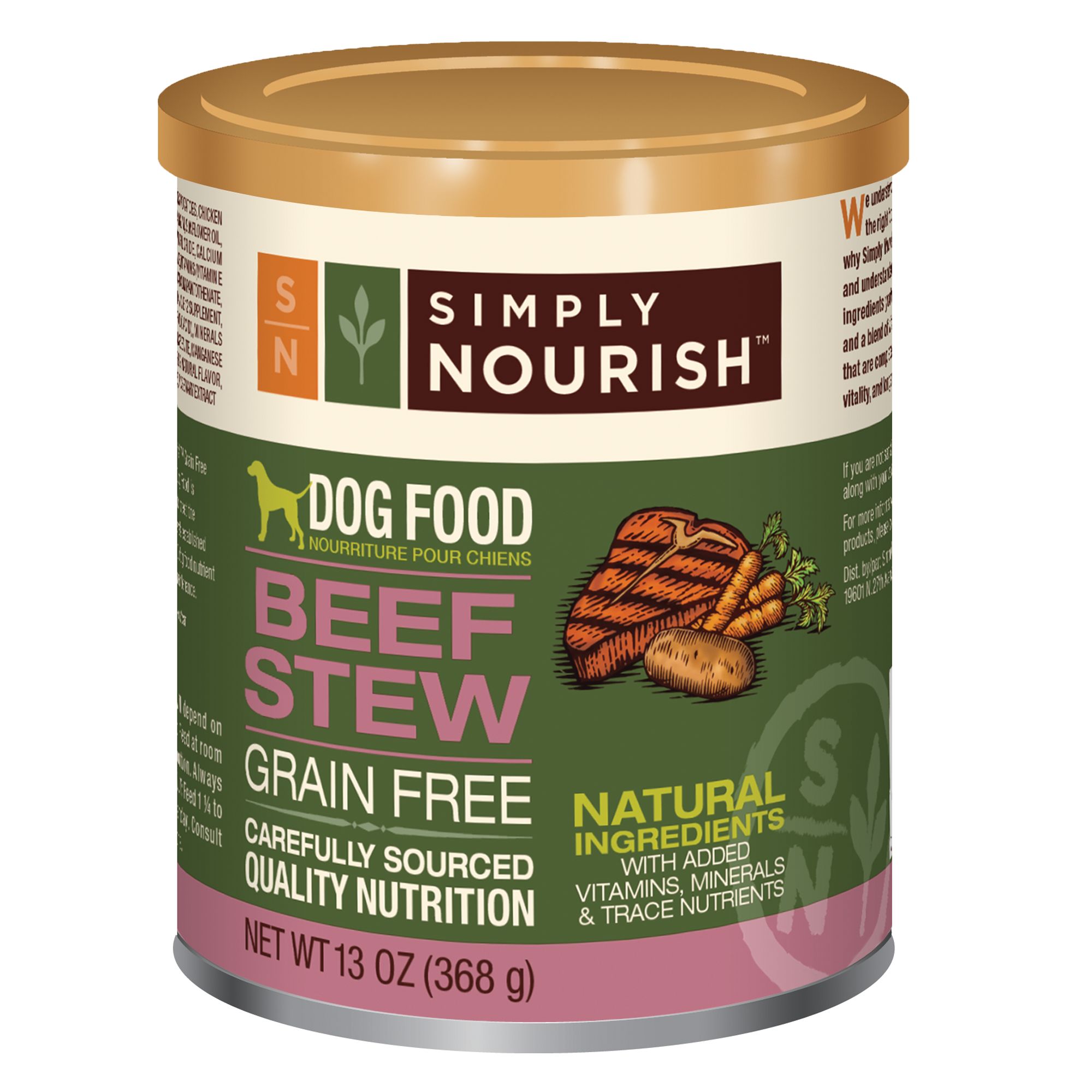 Simply Nourish™ Dog Food Natural, Grain Free, Beef Stew dog Canned