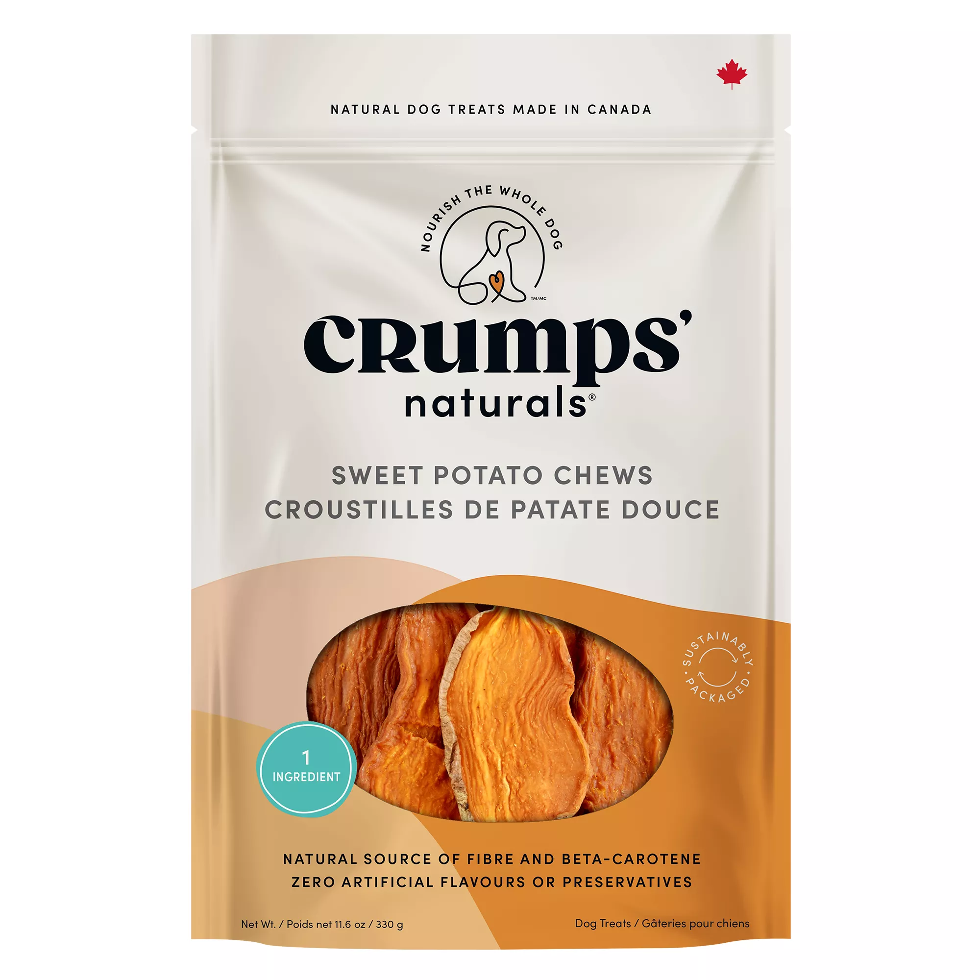 Crumps' Naturals Sweet Potato Chews Dog Treat - Natural