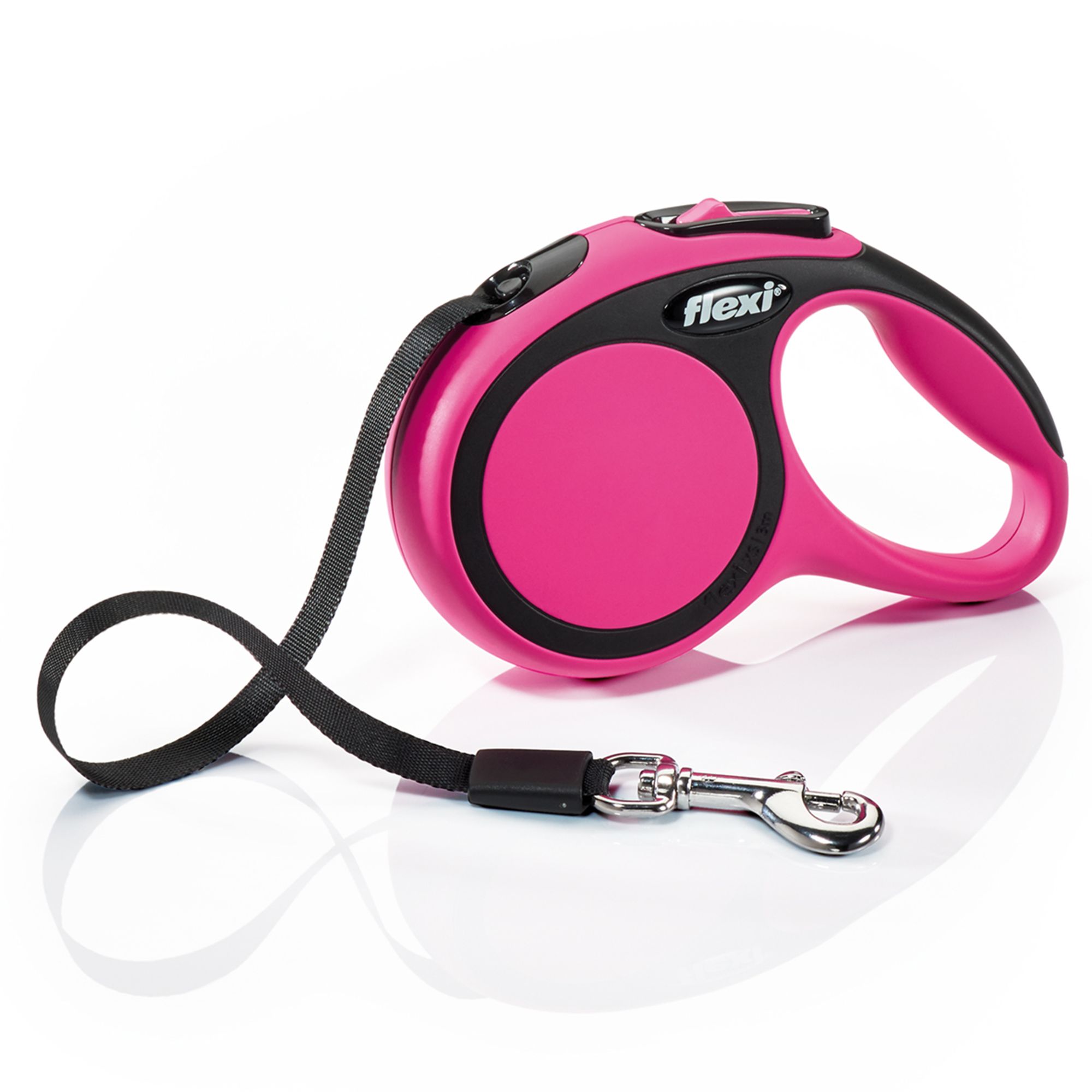 pink extendable dog lead