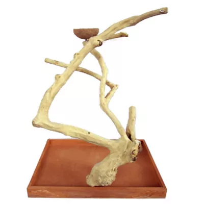 Product A&E Cage Company Java Wood Table Top Playstand