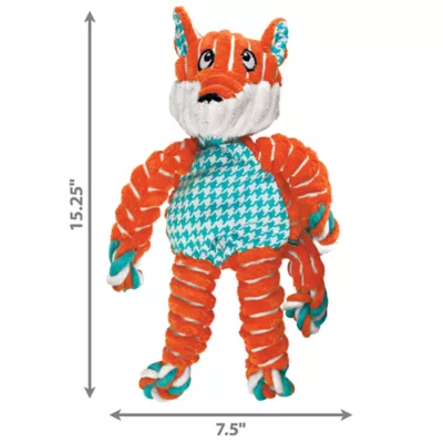 KONG® Floppy Knots Fox Dog Toy - Squeaker & Rope Toy - Image 2