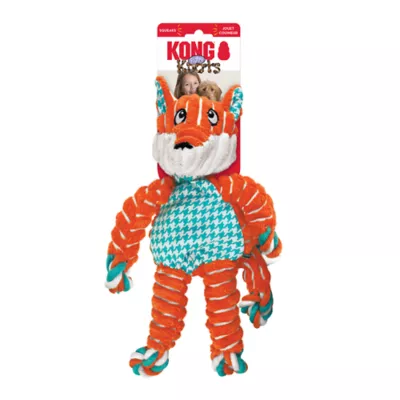 KONG® Floppy Knots Fox Dog Toy - Squeaker & Rope Toy - Image 4