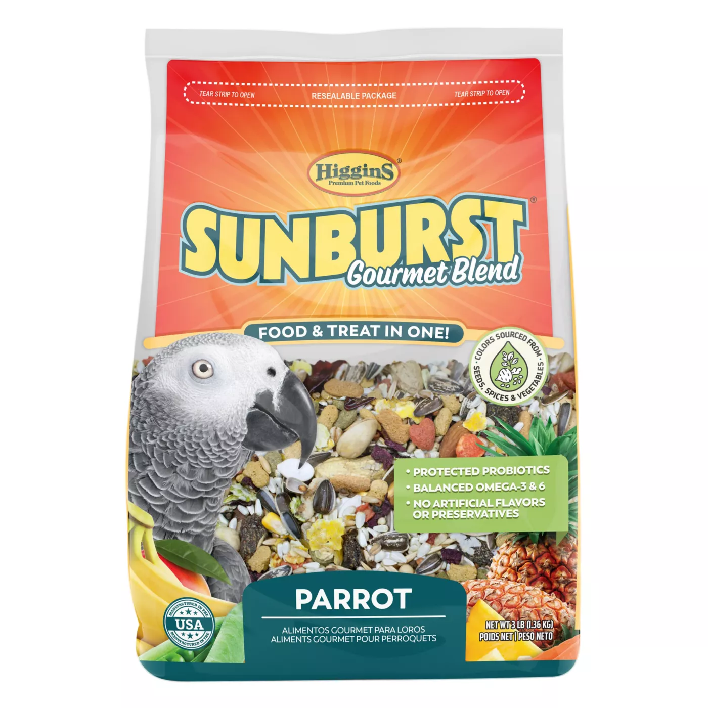 Higgins Sunburst Gourmet Blend Parrot Food