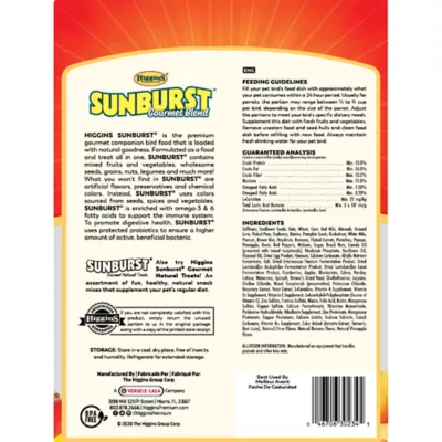 Product Higgins Sunburst Gourmet Blend Parrot Food