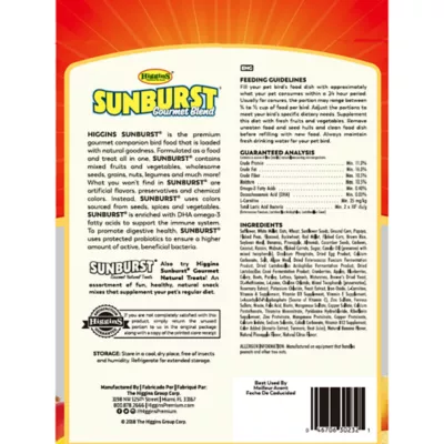 Product Higgins Sunburst Gourmet Blend Conure Food