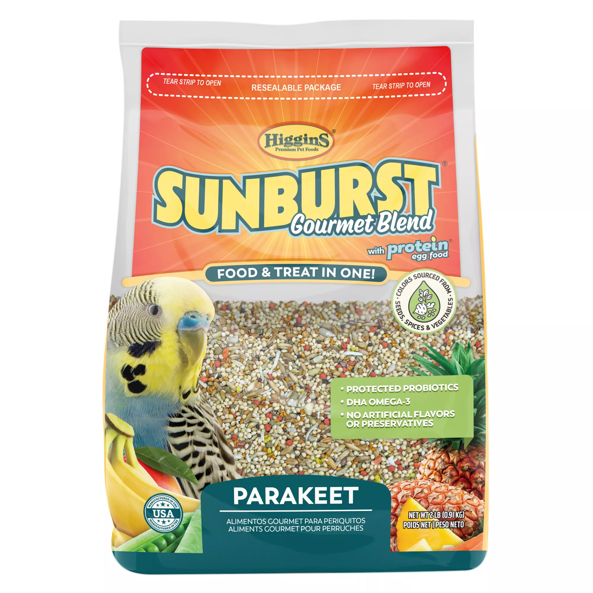 Higgins Sunburst Gourmet Blend Parakeet Food