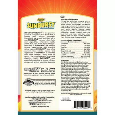 Product Higgins Sunburst Gourmet Blend Parakeet Food