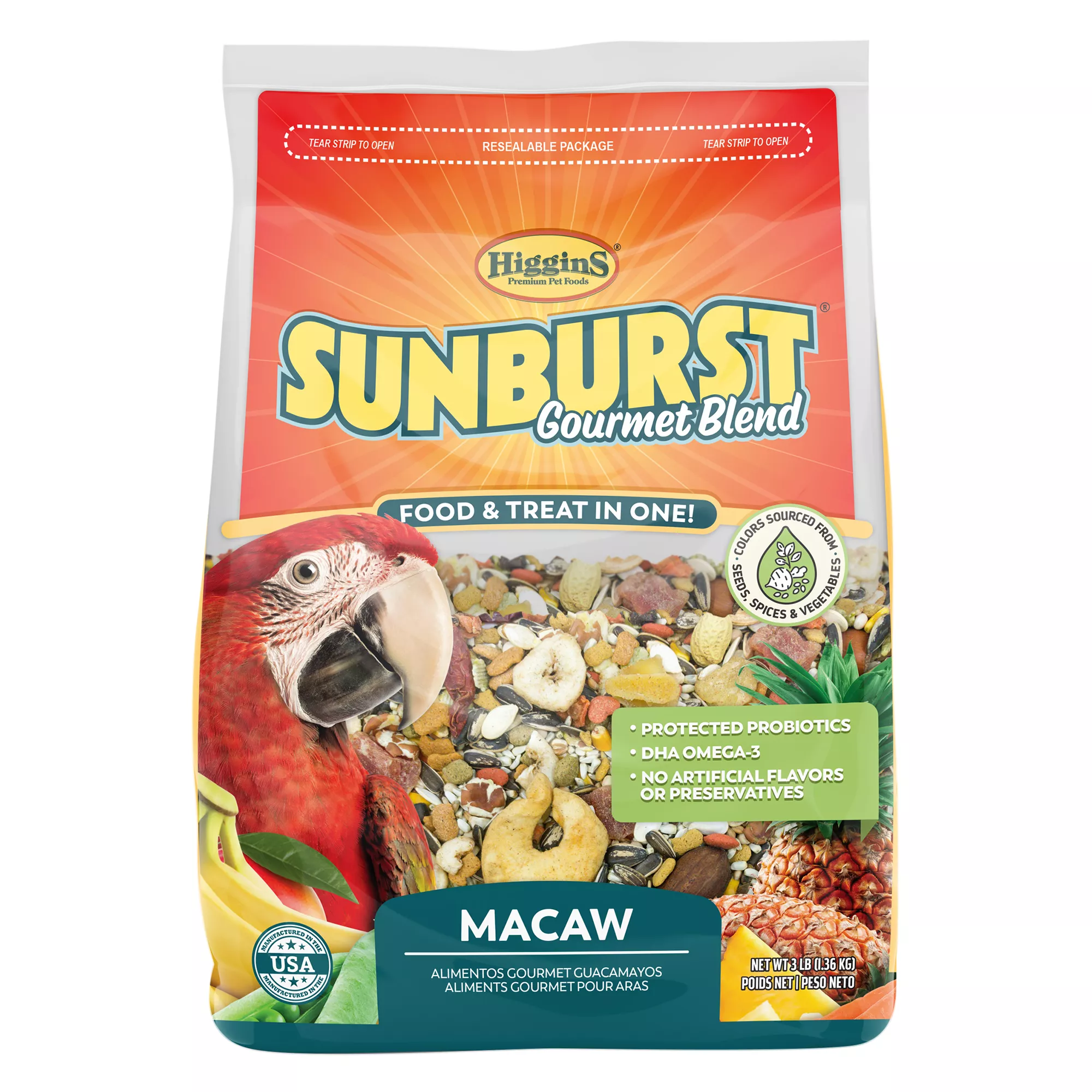 Higgins Sunburst Gourmet Blend Macaw Food