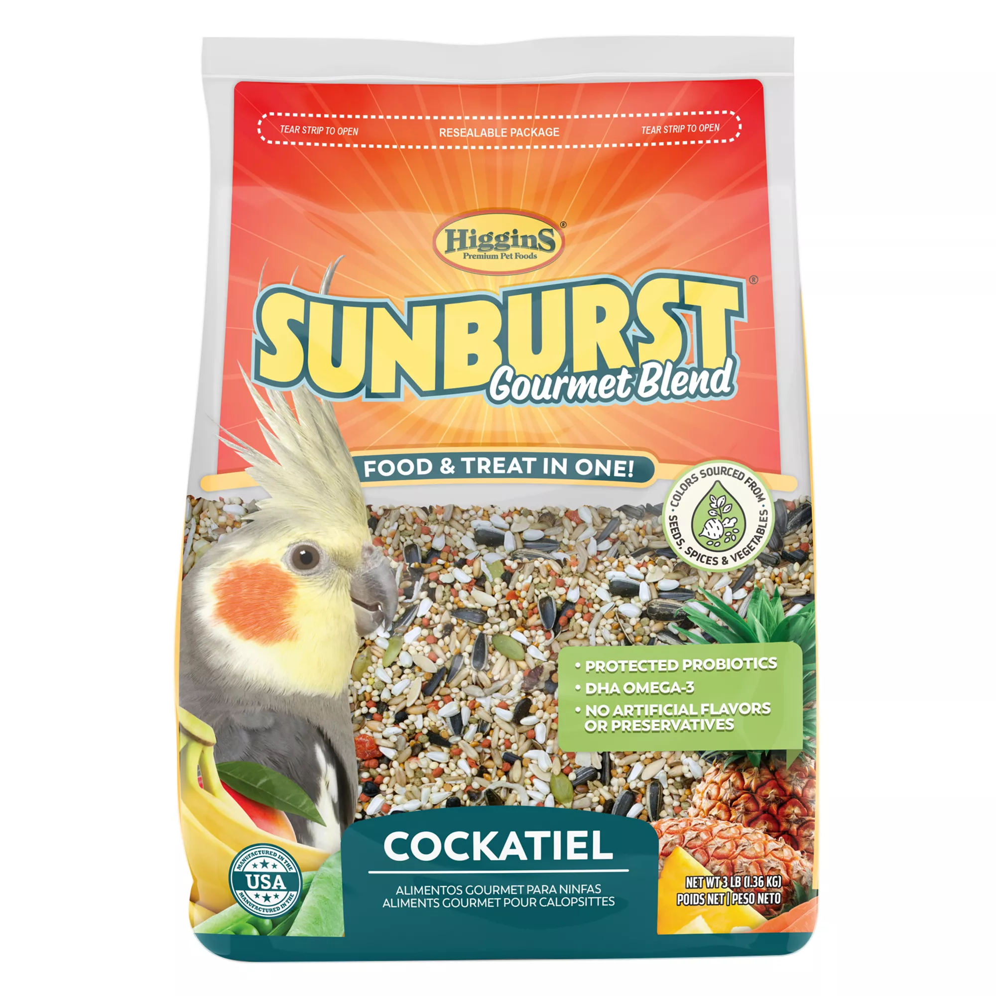 Higgins Sunburst Gourmet Blend Cockatiel Food