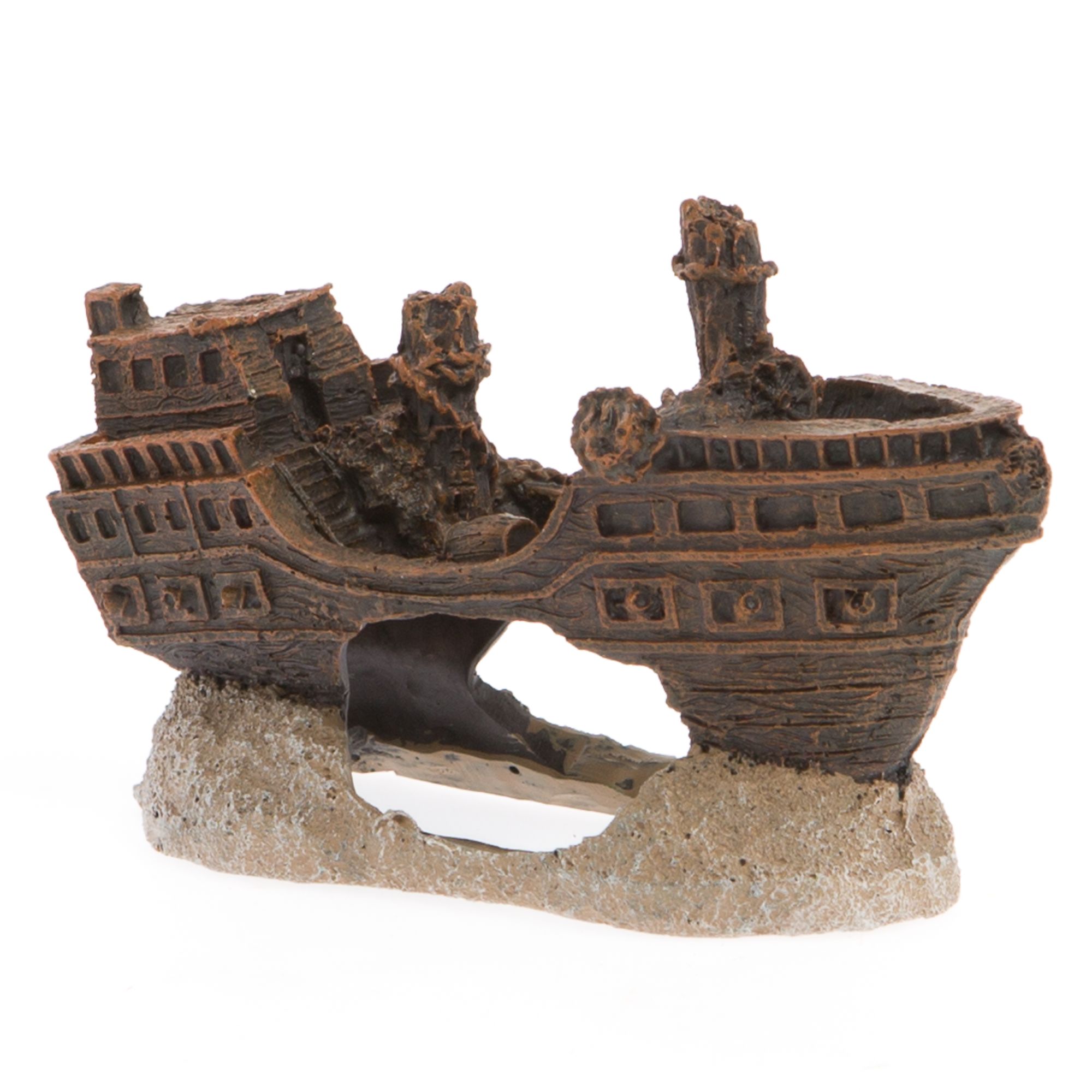 top fin ship aquarium ornament