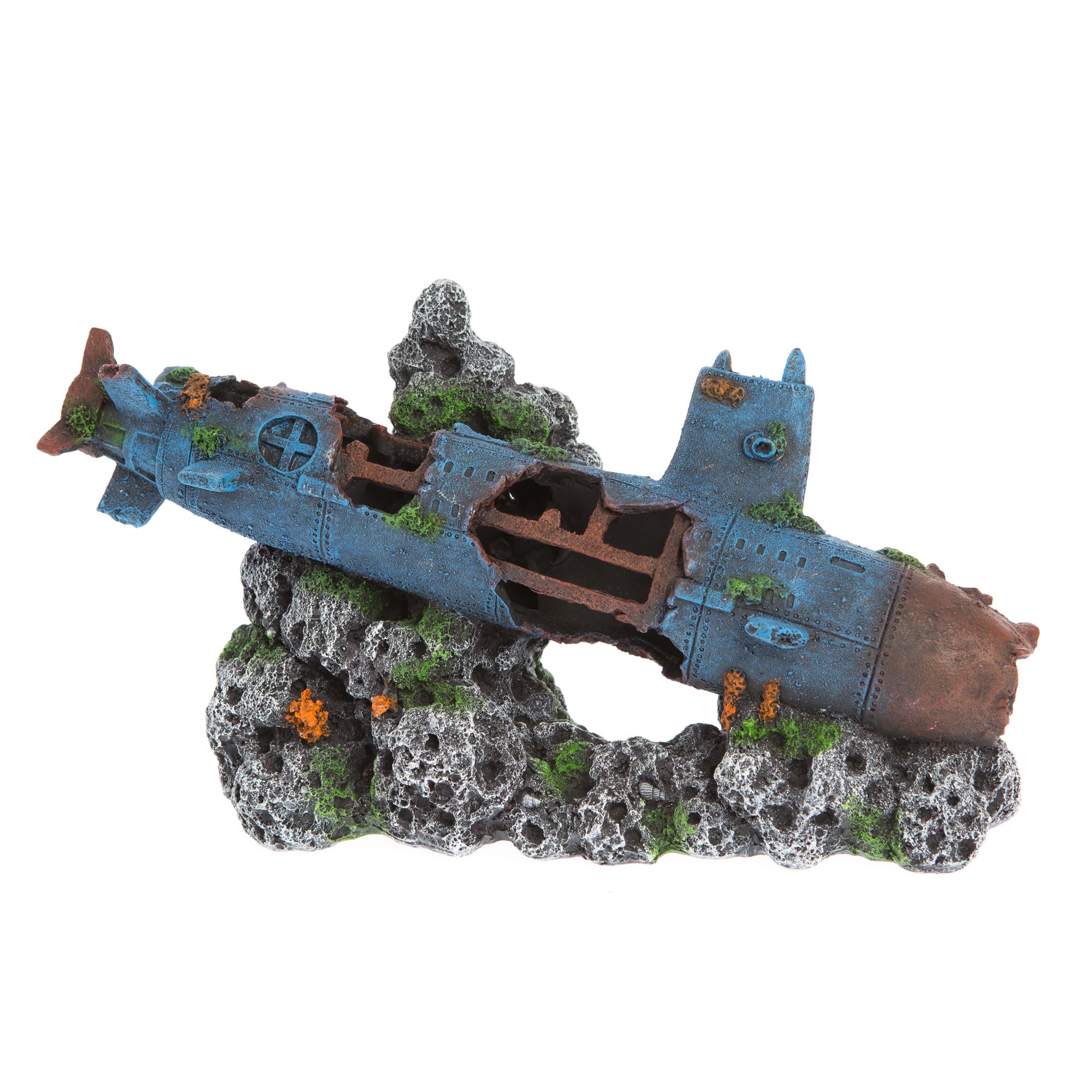 Top Fin Sunken Submarine Aquarium Ornament Fish Ornaments