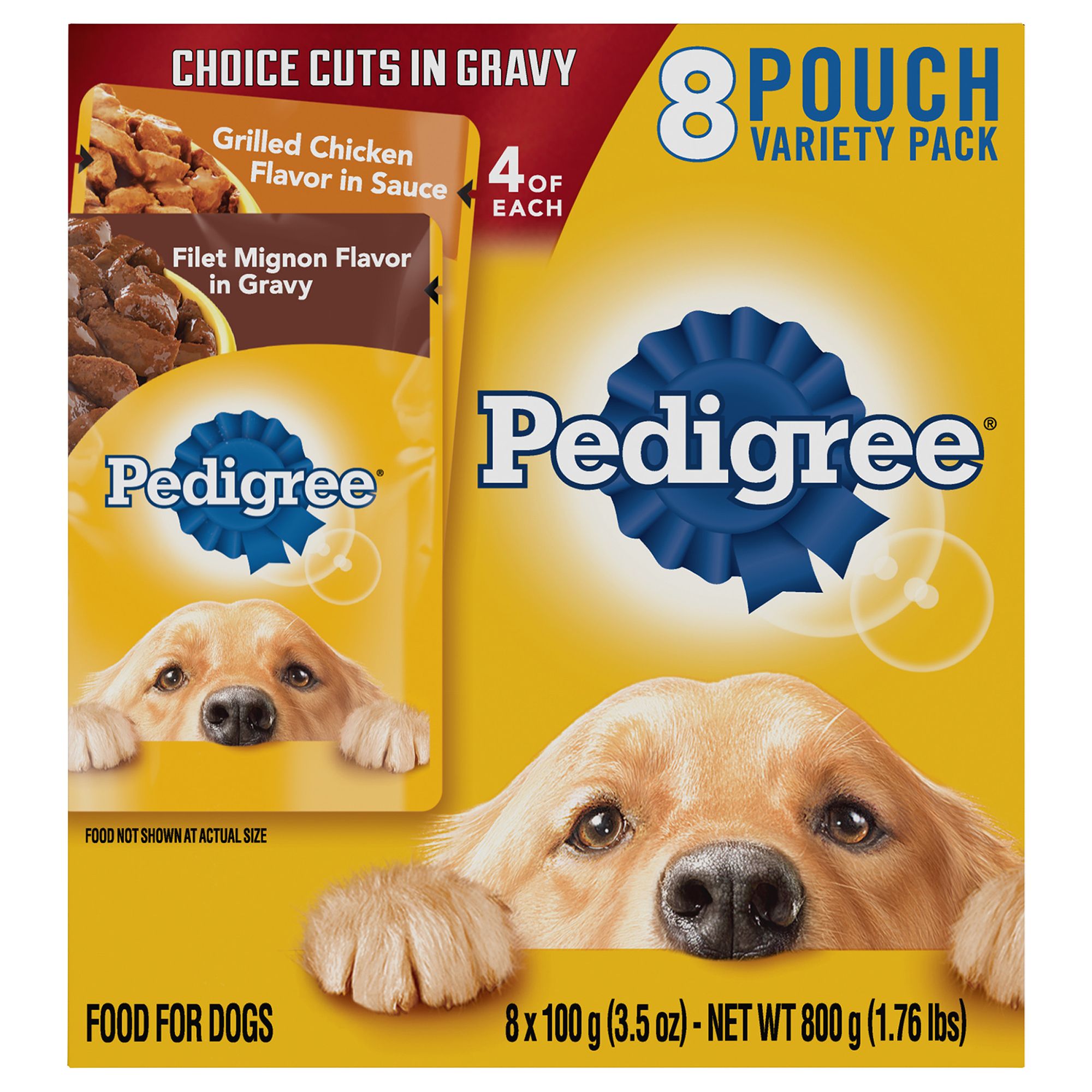 PEDIGREE® Adult Dog Food Variety Pack, 8ct, Filet Mignon & Chicken
