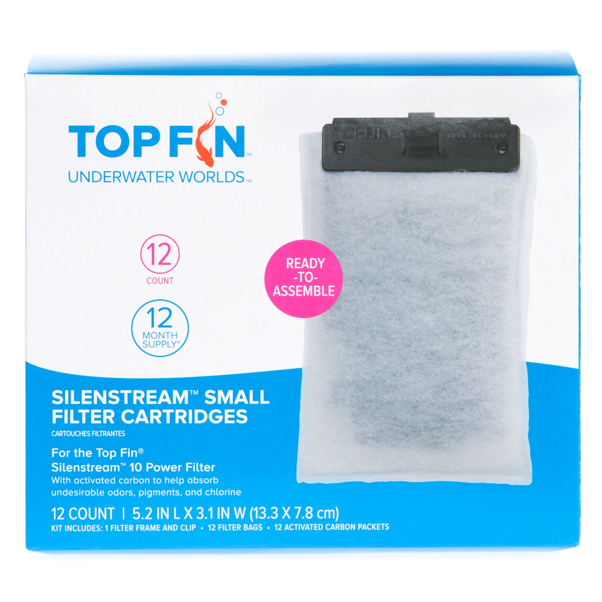 Top fin outlet filter cartridges