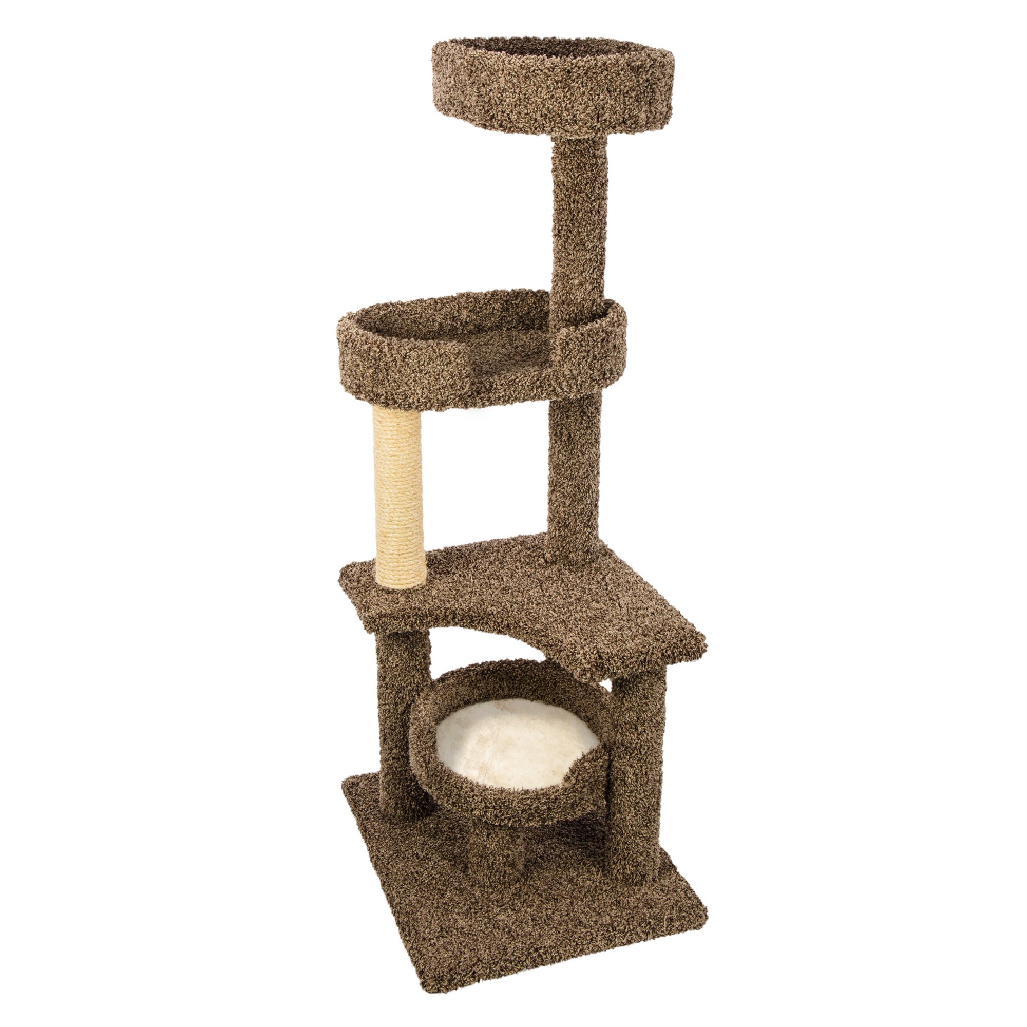 cat tree with two beds
