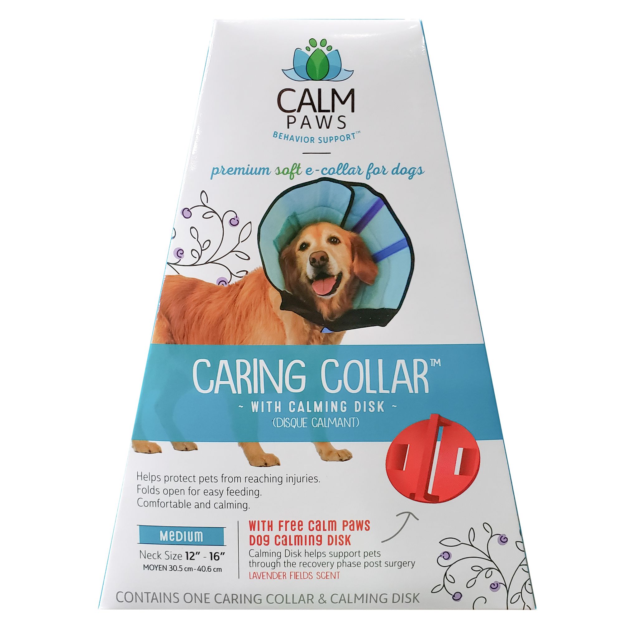 Calm Paws Behavior Support Caring Dog Collar with Calming Gel Patch