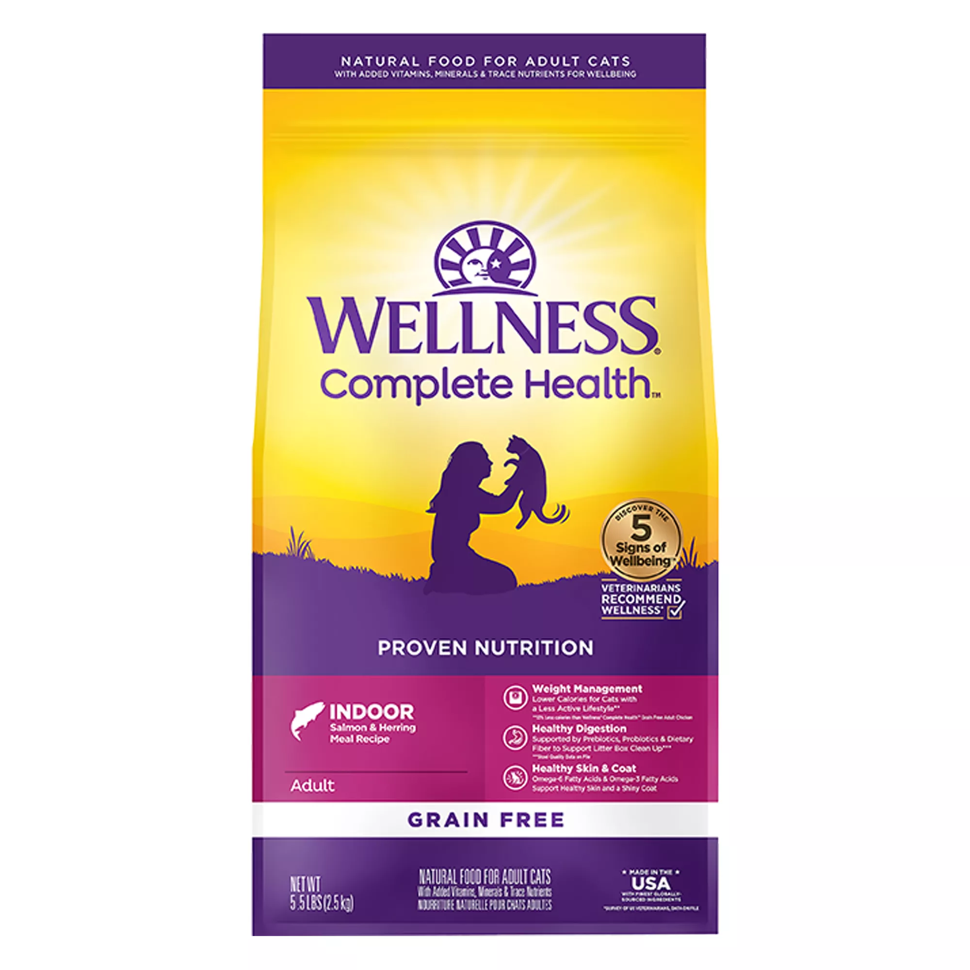 Wellness® Complete Health Indoor Cat Food - Natural, Grain Free, Salmon & Herring Meal