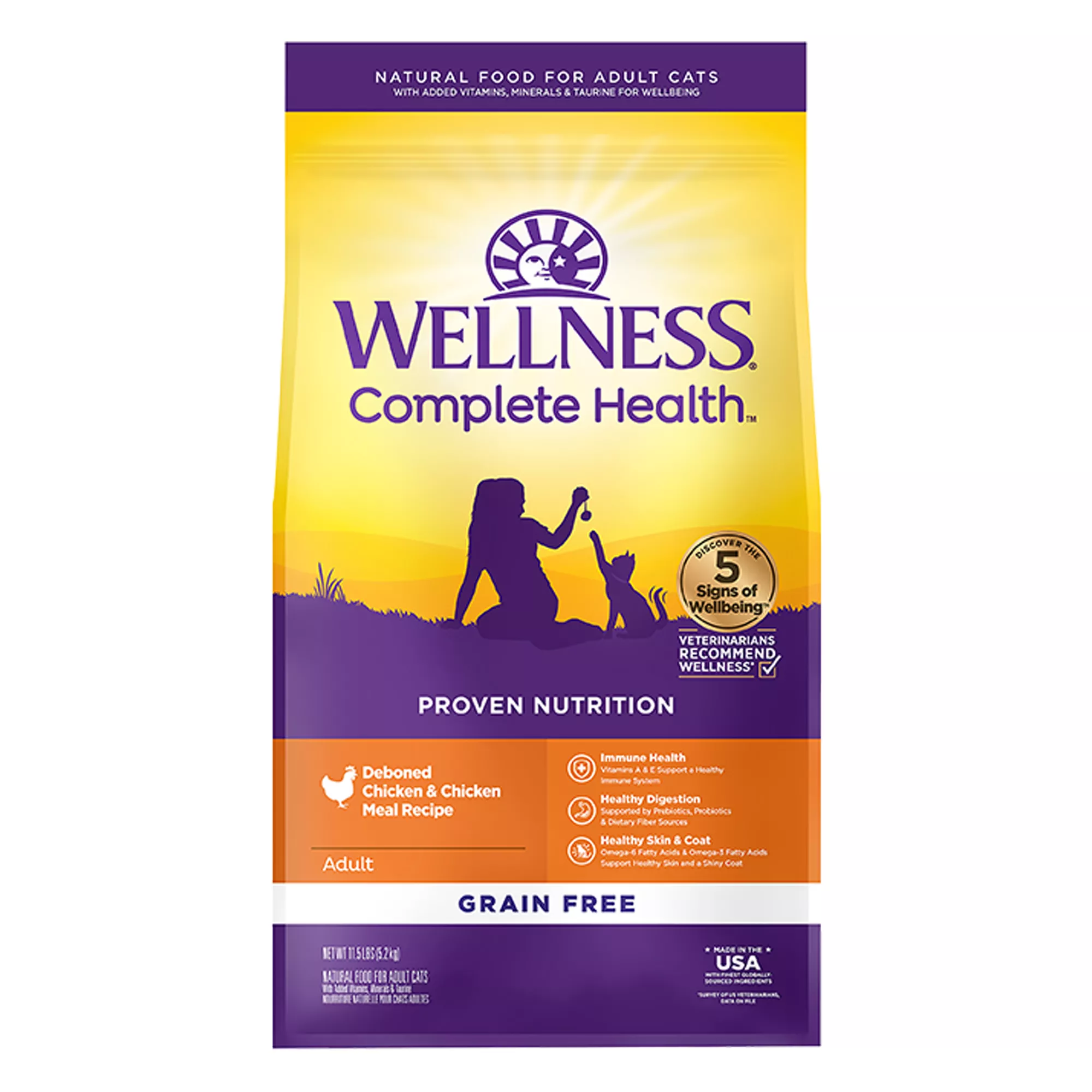 Wellness® Complete Health Adult Cat Food - Natural, Grain Free, Chicken & Chicken Meal