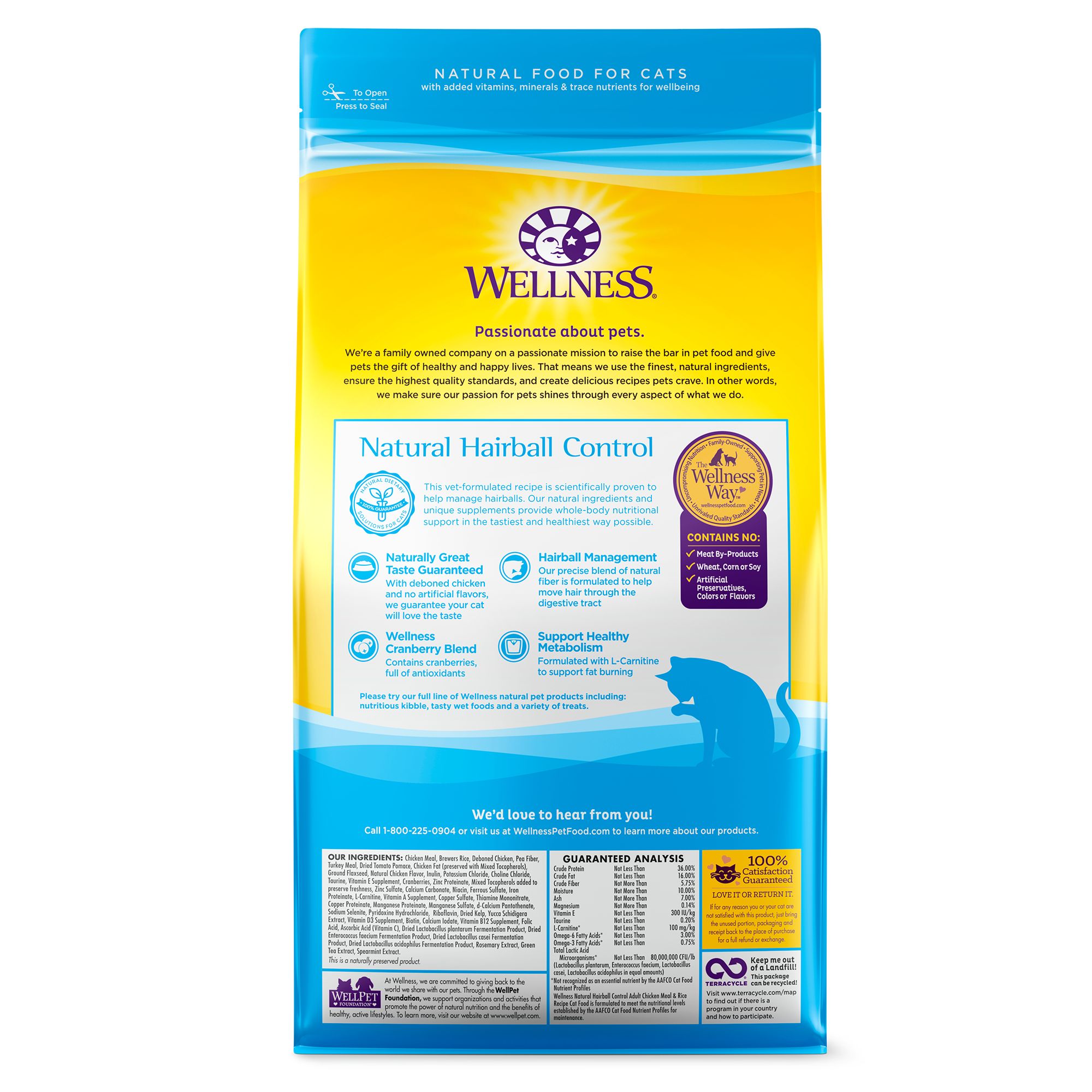 Natural Hairball Control Adult Cat Food 