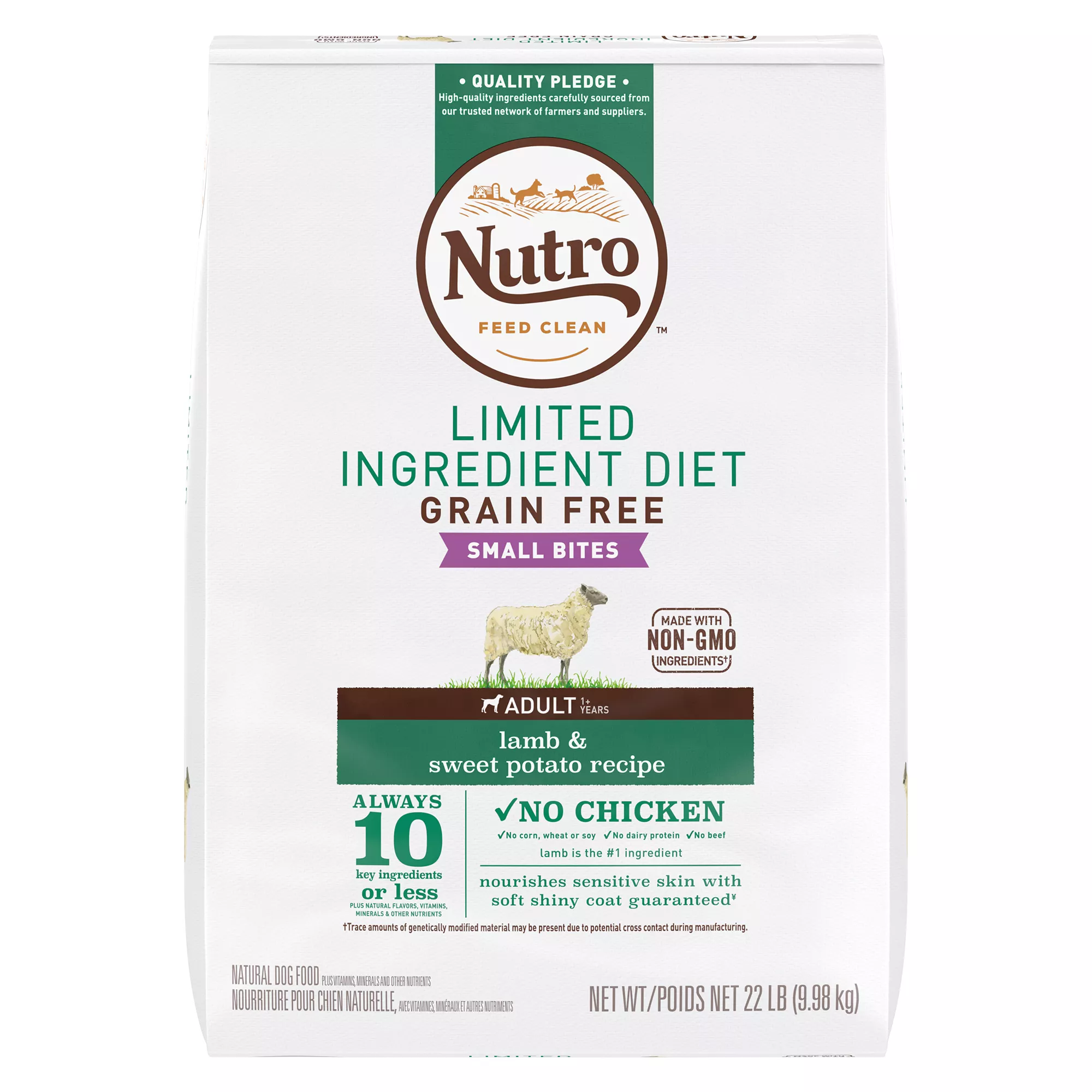 Nutro Limited Ingredient Diet Small Bites Adult Dry Dog Food - Grain Free, Lamb & Sweet Potato