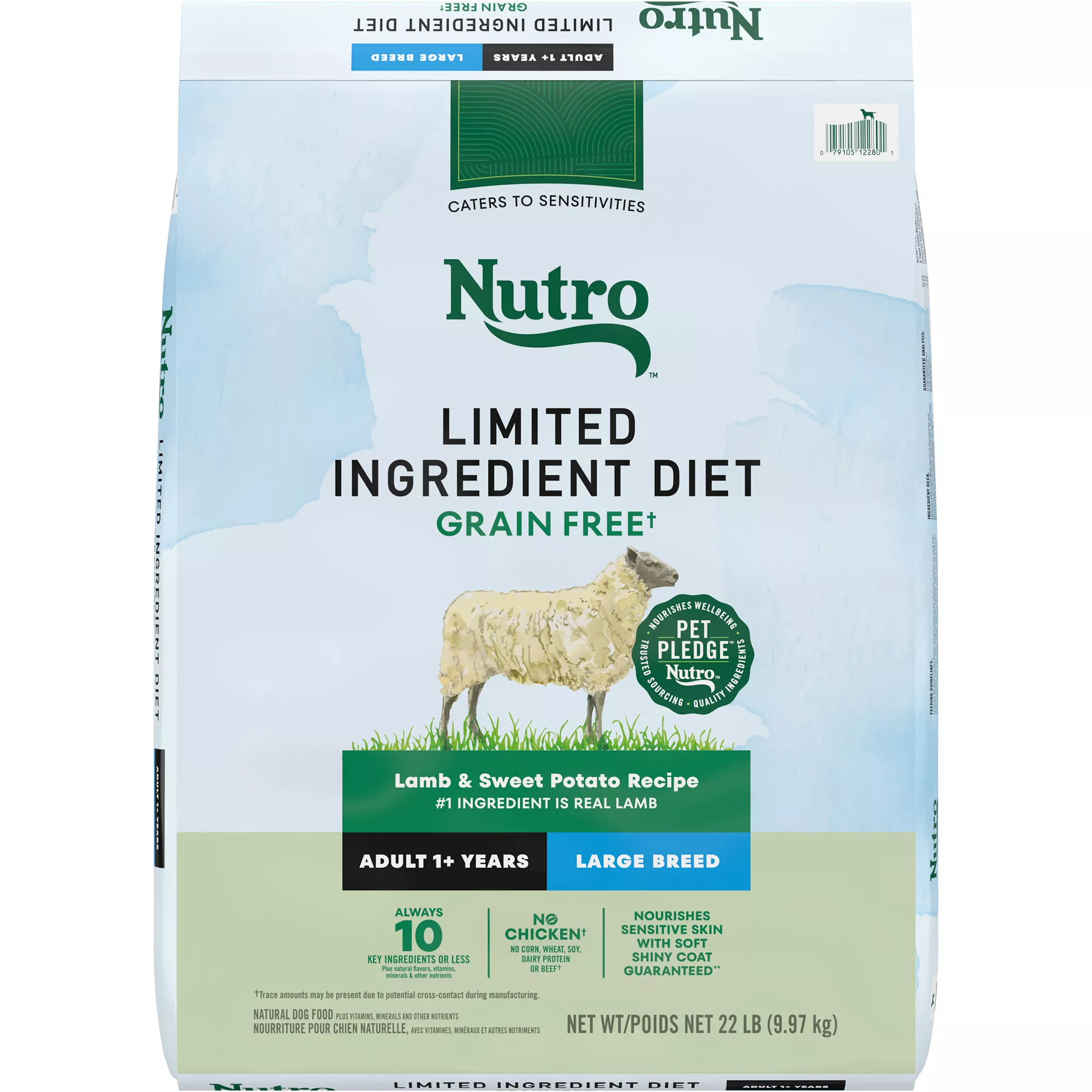 Nutro Limited Ingredient Diet Large Breed Adult Dry Dog Food - Grain Free, Lamb & Sweet Potato