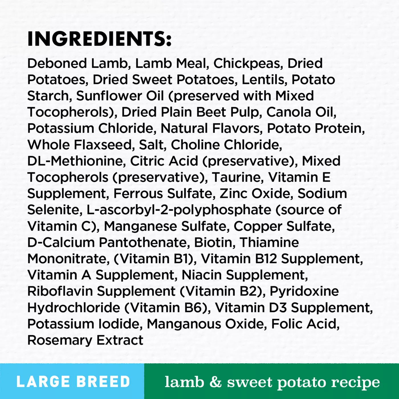 Large breed limited ingredient dog food best sale