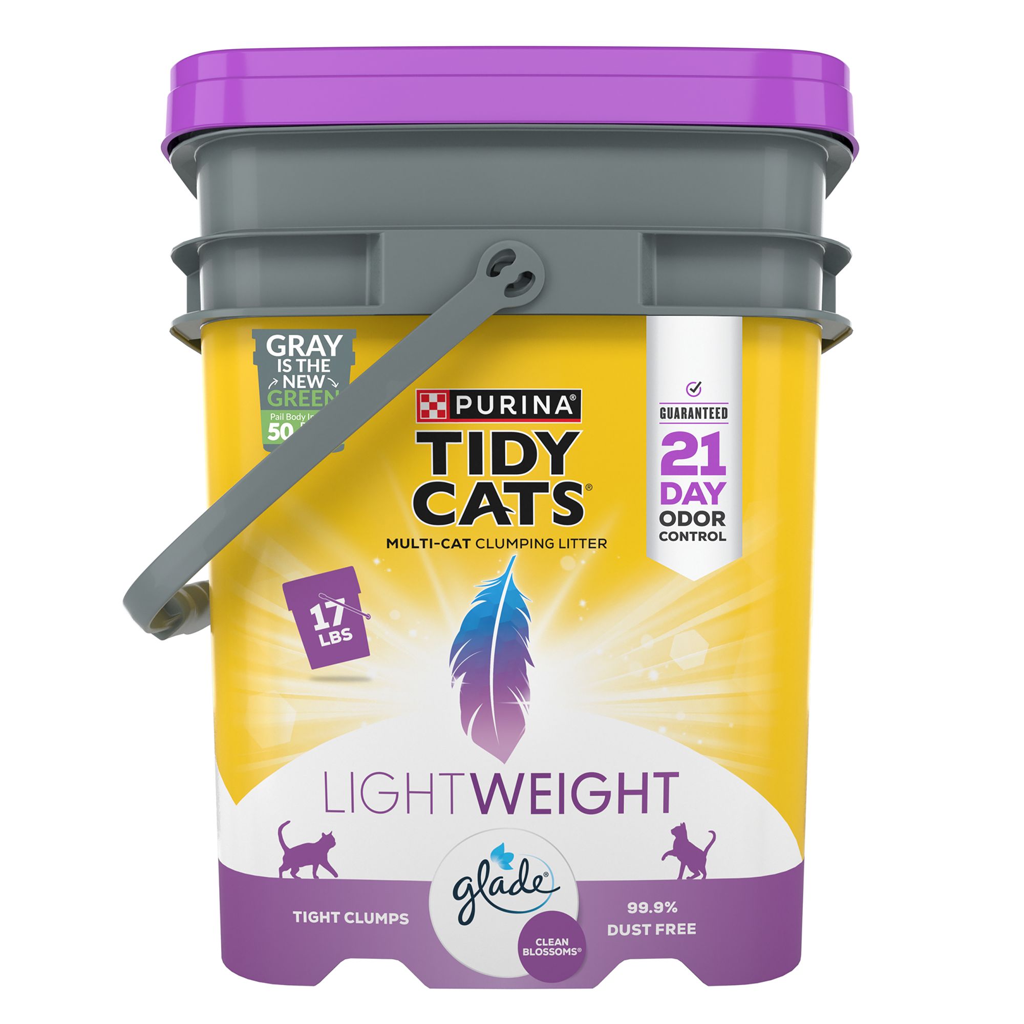 Tidy Cats Lightweight with Glade Clean Blossoms Clumping Cat Litter Pail 17 lb