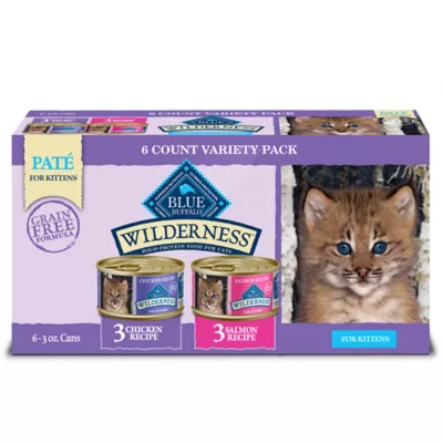 Product Blue Buffalo® Wilderness™  Kitten Wet Cat Food - Grain Free, Variety Pack, 6 CT, 18 OZ