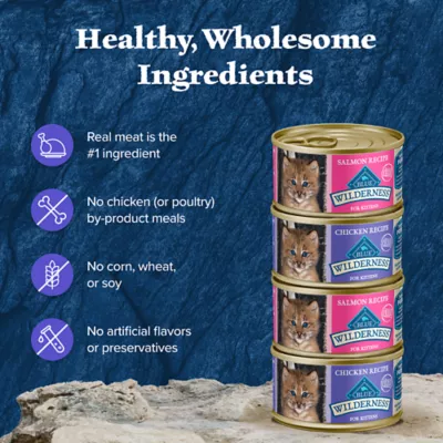 Product Blue Buffalo® Wilderness™  Kitten Wet Cat Food - Grain Free, Variety Pack, 6 CT, 18 OZ