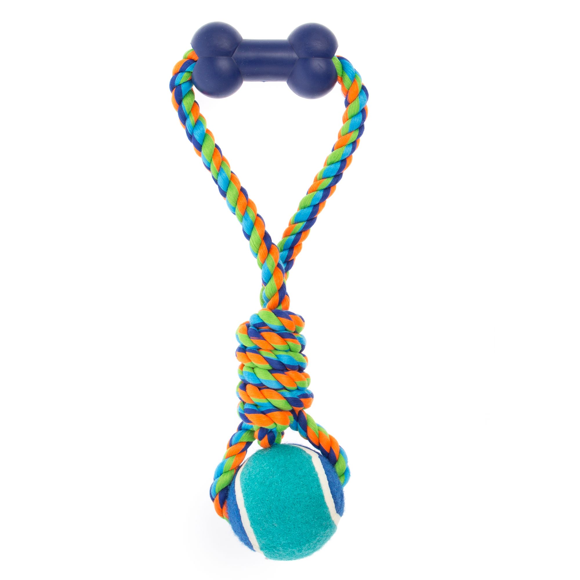 tennis ball rope dog toy