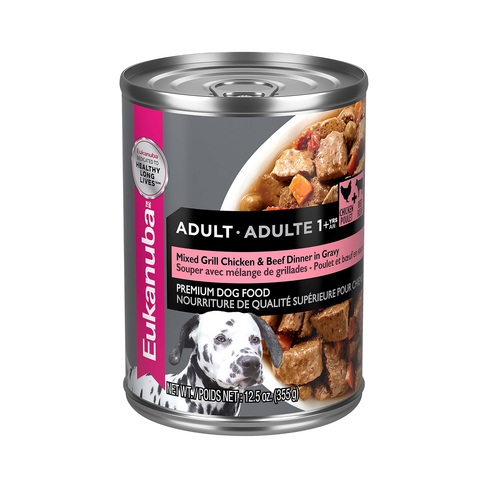 Eukanuba Adult Mixed Grill Chicken Beef Dinner in Gravy 12.5 oz Dog Food