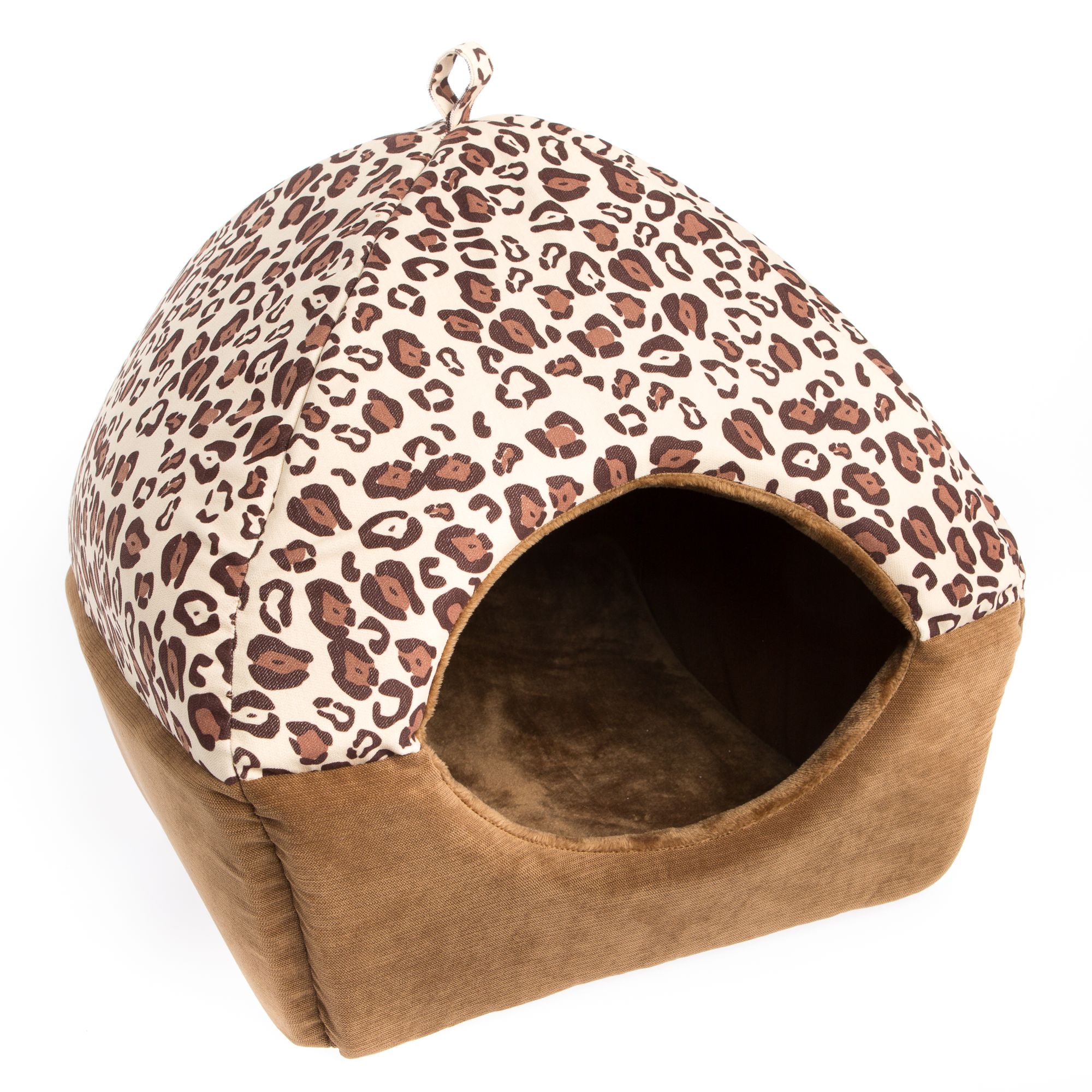 Whisker City® Leopard Cat Bed Hut cat Covered Beds PetSmart