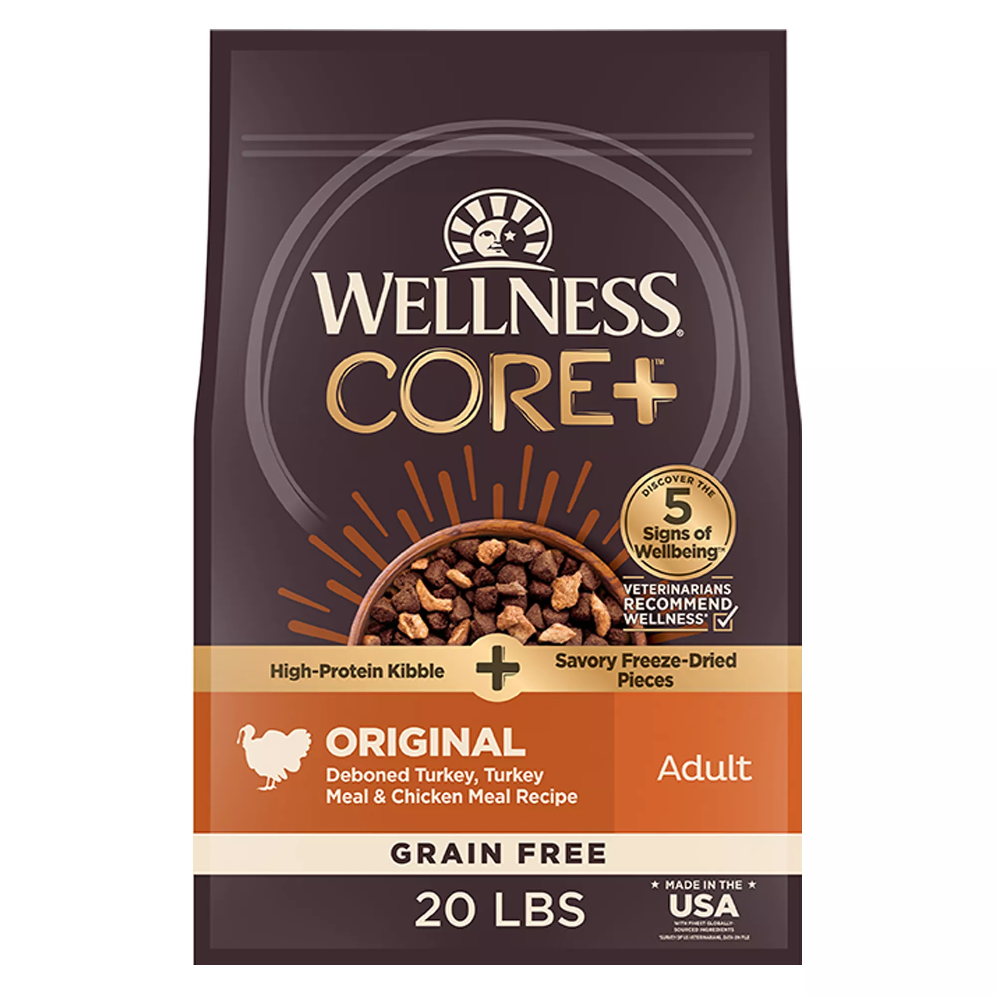 Wellness® CORE® RawRev Kibble + Adult Dry Dog Food - Natural, Grain Free, Turkey